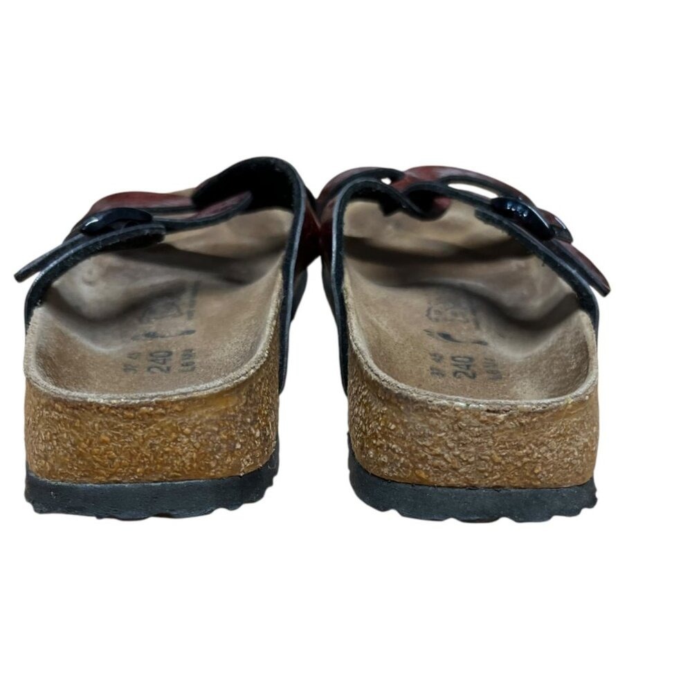 Birkenstock‎ Red Snakeskin Embossed Leather Sandals Buckle Strappy 6 - Picture 4 of 6
